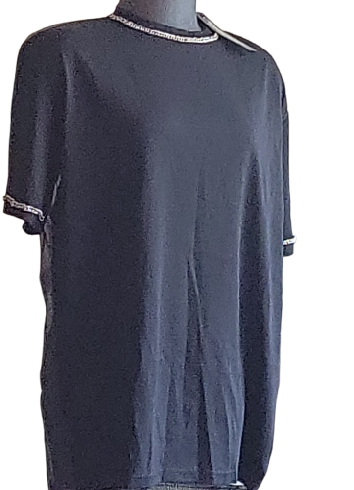 NWT Maniere De Voir Esse Quam Videri Organza Oversized Top with Chain Trim sz 4
